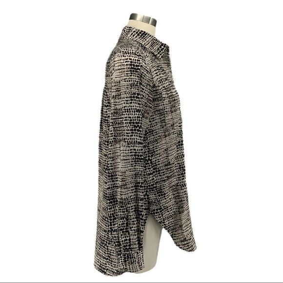 CALVIN KLEIN Snakeskin Button Down Blouse - Picture 6 of 10